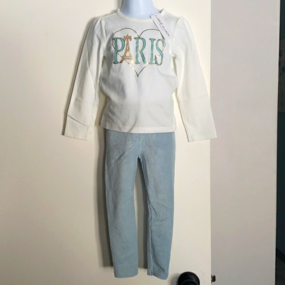 Nwt 3t or 4/4t Paris outfit long sparkle tee and velvet legging
